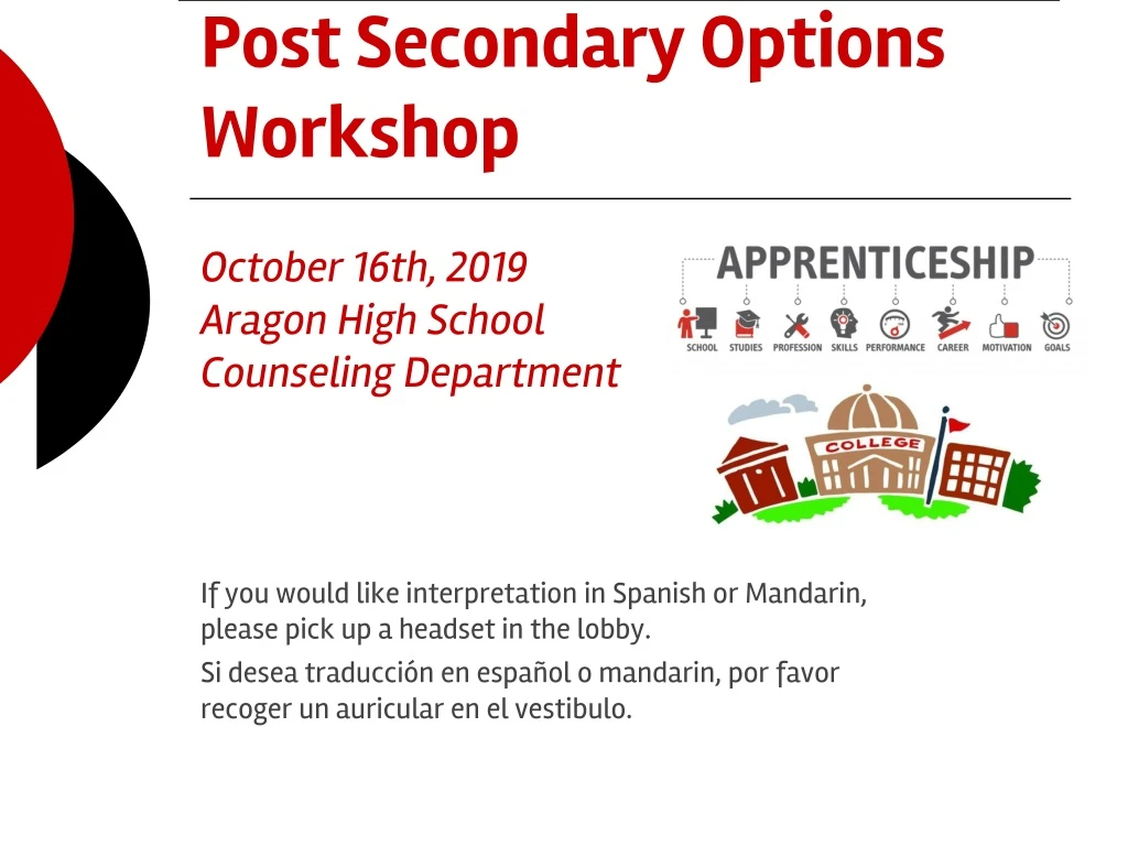 post secondary options workshop