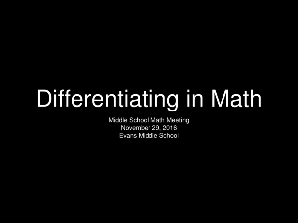 Differentiating in Math