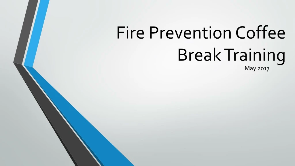 fire prevention coffee break training