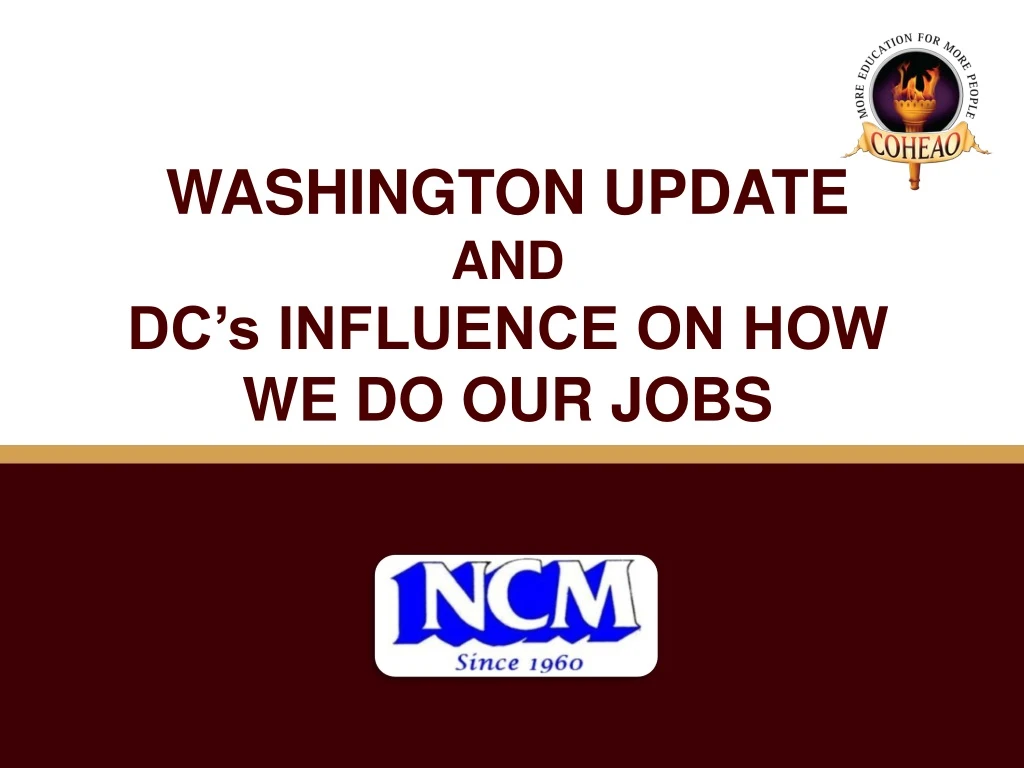 washington update and dc s influence on how we do our jobs