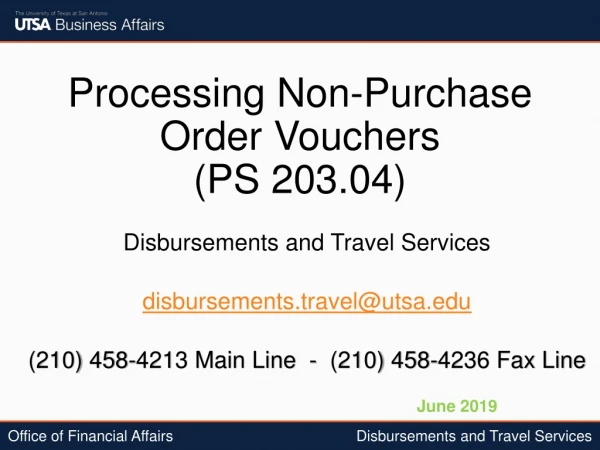 Processing Non-Purchase Order Vouchers (PS 203.04)