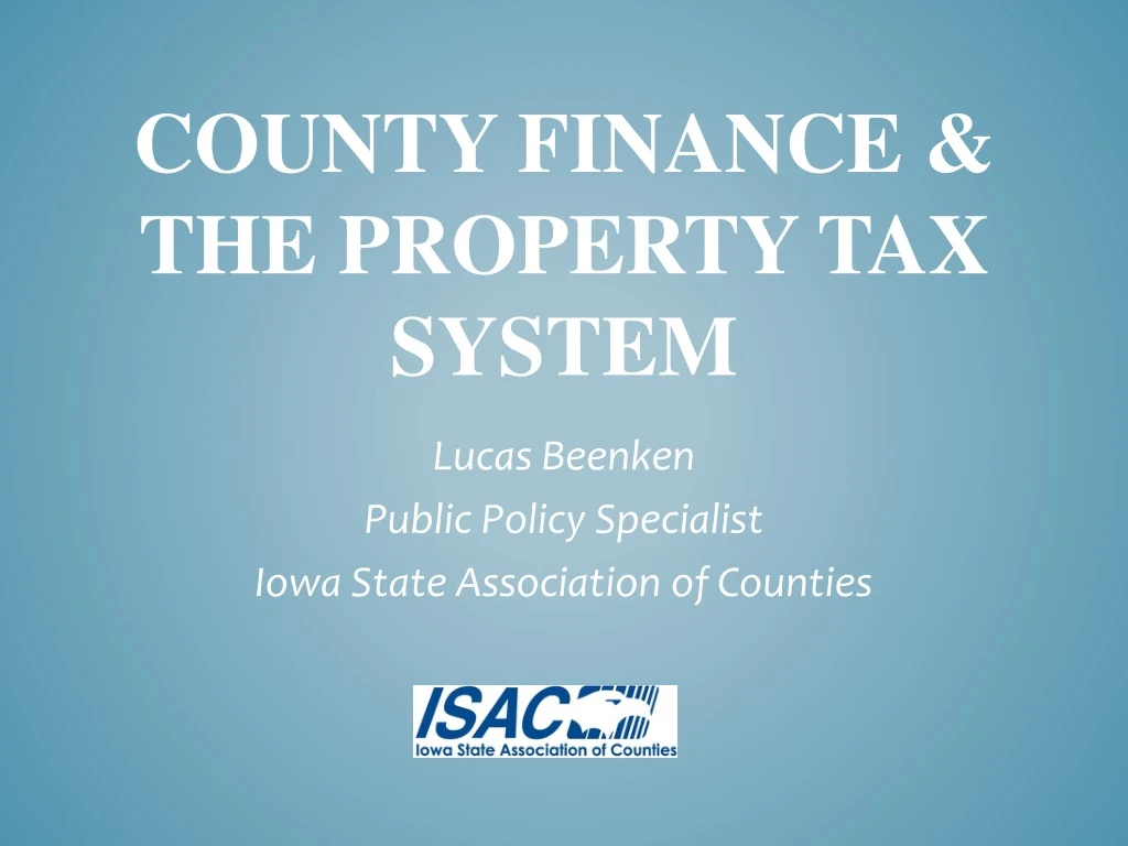 county finance the property tax system