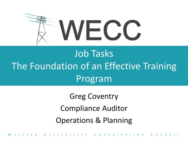 Greg Coventry Compliance Auditor Operations &amp; Planning