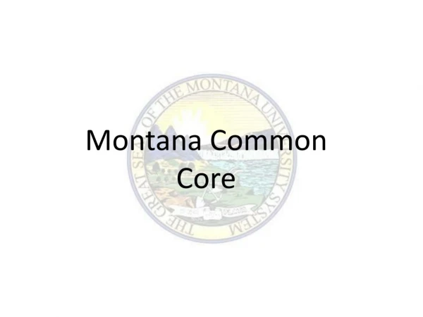 Montana Common Core