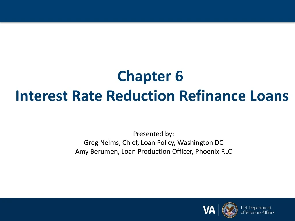 chapter 6 interest rate reduction refinance loans