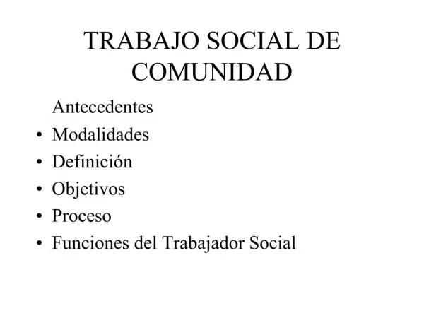 TRABAJO SOCIAL DE COMUNIDAD