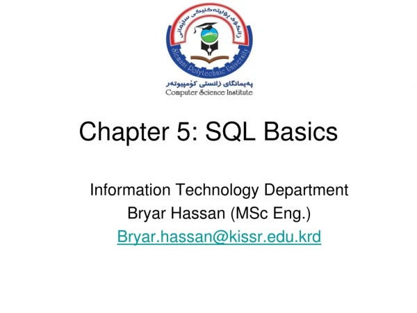 Chapter 5: SQL Basics