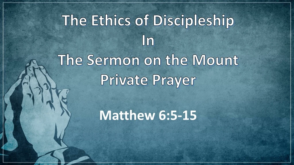 the ethics of discipleship in the sermon