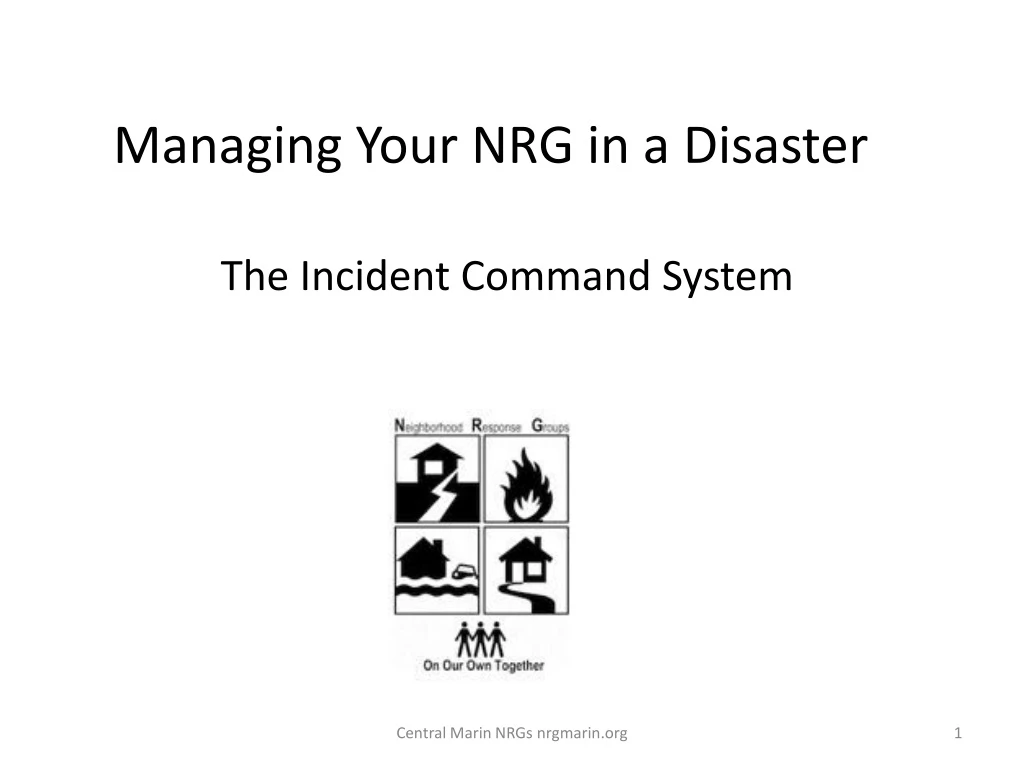 managing your nrg in a disaster
