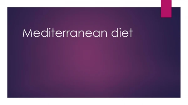 Mediterranean diet