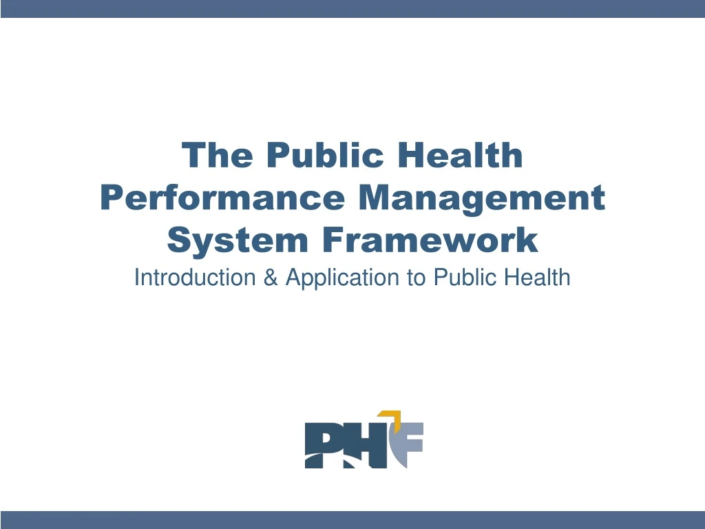 the public health performance management system framework