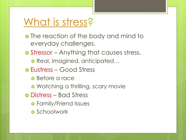 What is stress ?