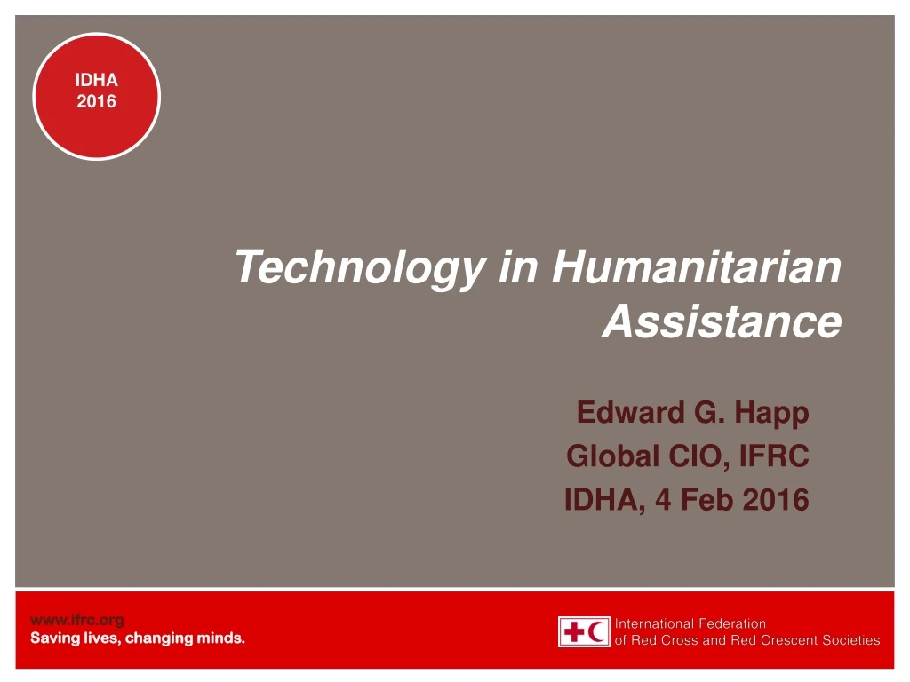 technology in humanitarian assistance