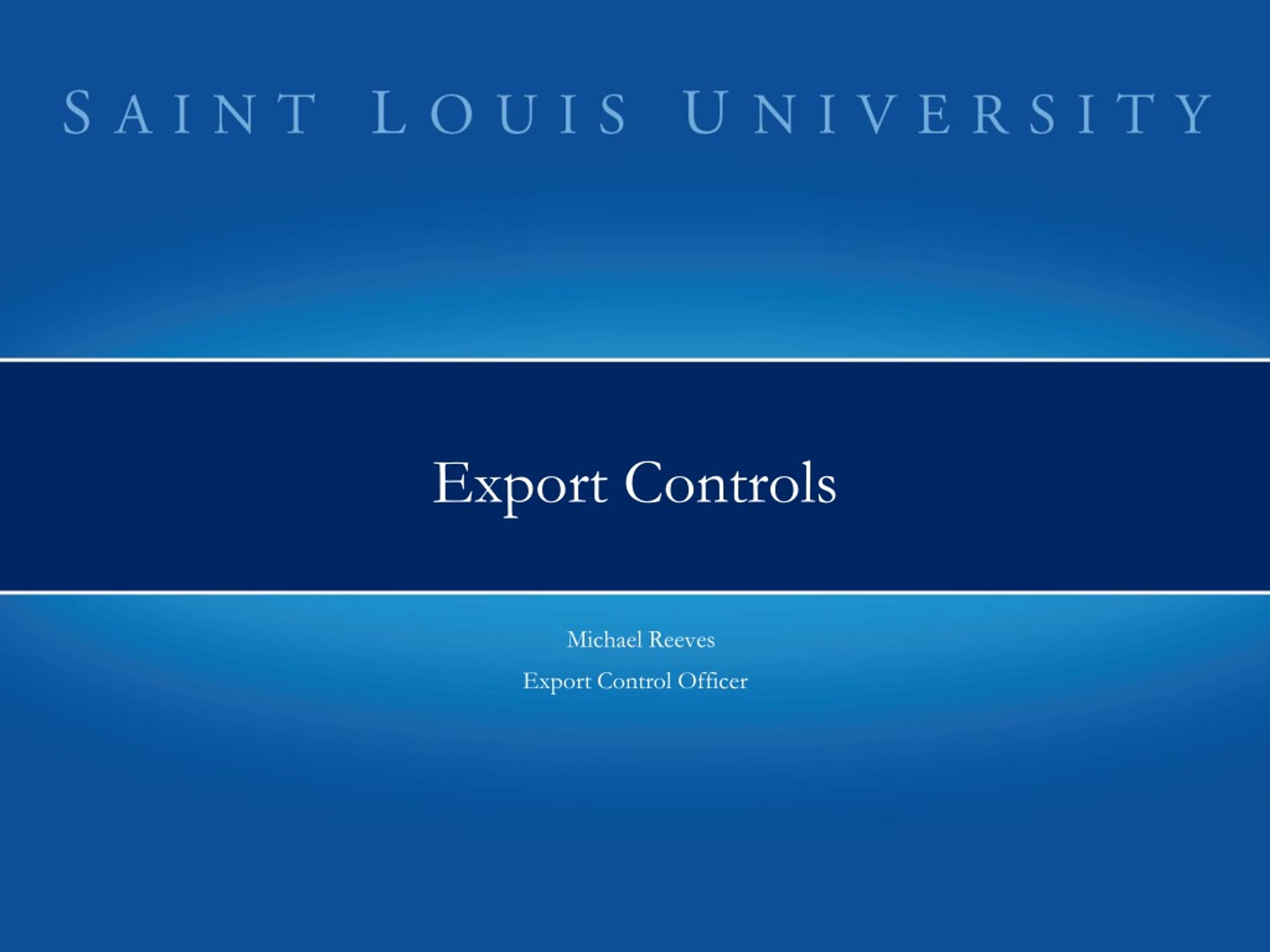 Export Controls - slide 1