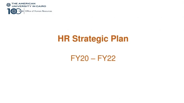 HR Strategic Plan FY20 – FY22