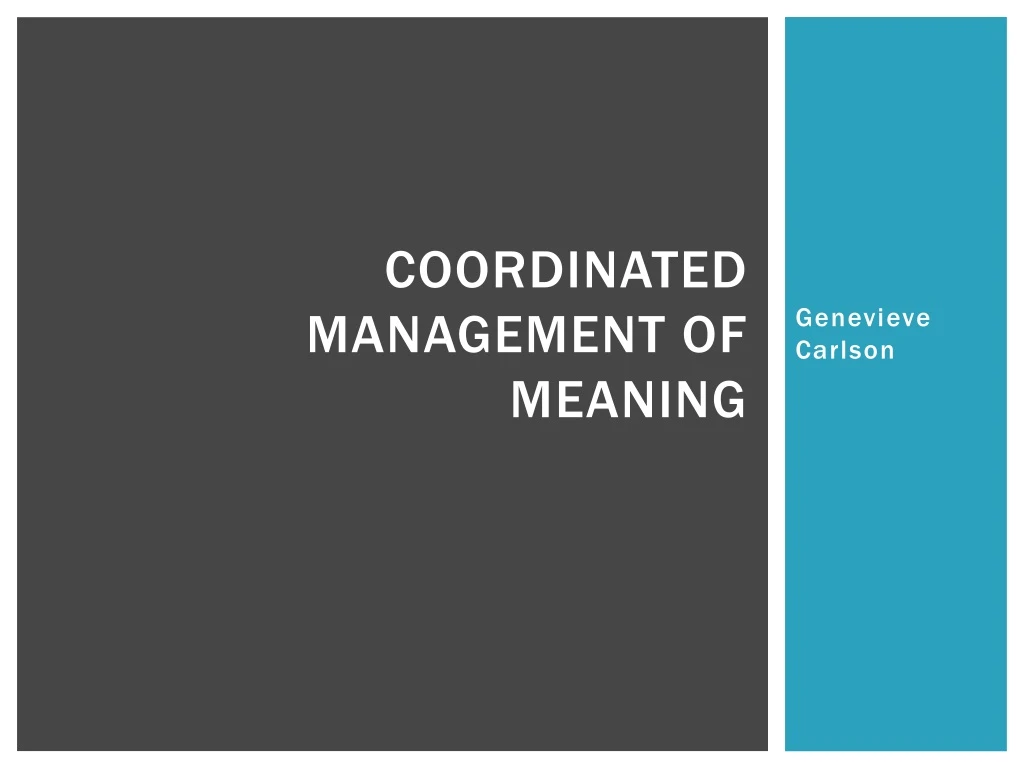 coordinated management of meaning