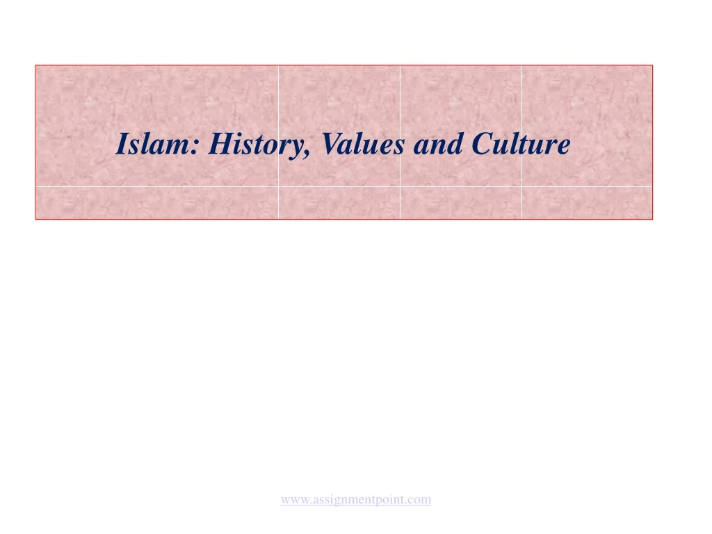 islam history values and culture