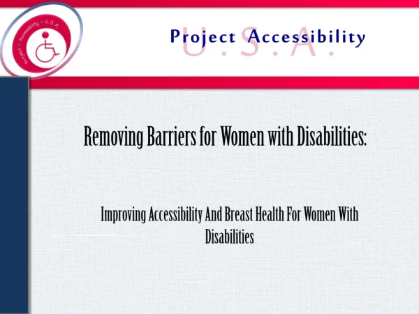 Removing Barriers for Women with Disabilities: