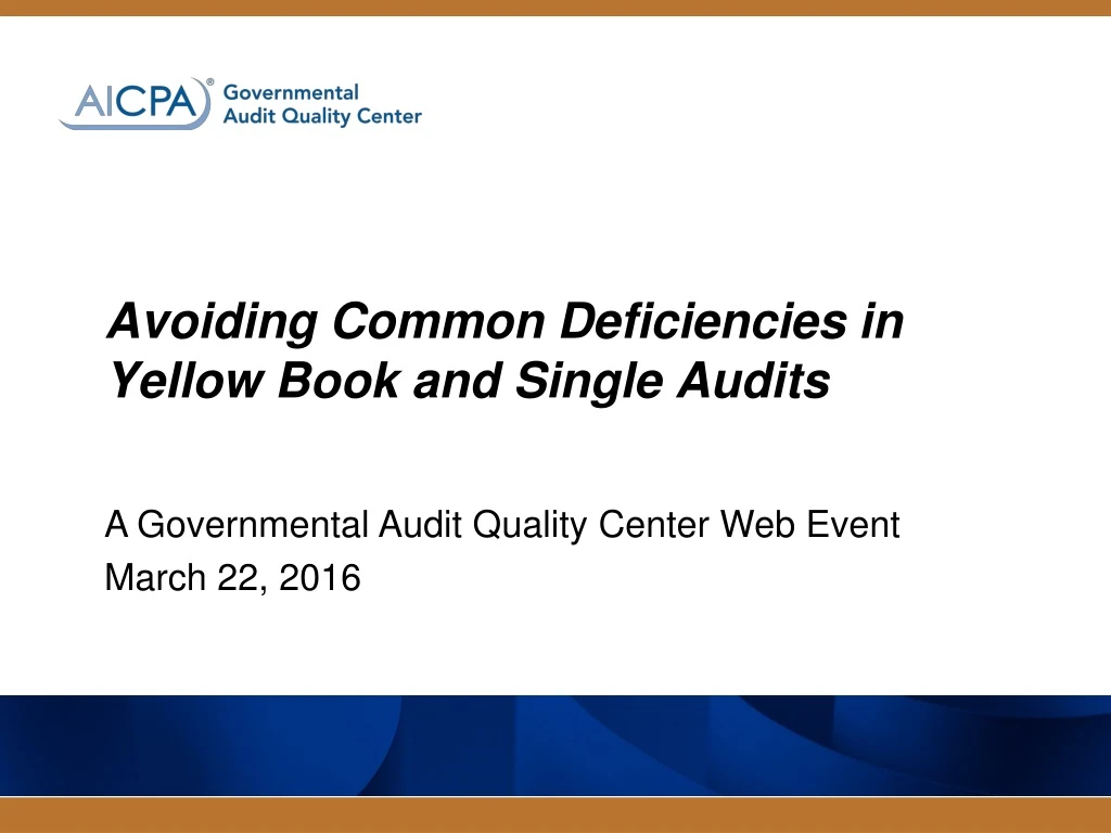 avoiding common deficiencies in yellow book and single audits