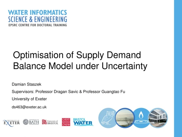 Optimisation of Supply Demand Balance Model under Uncertainty