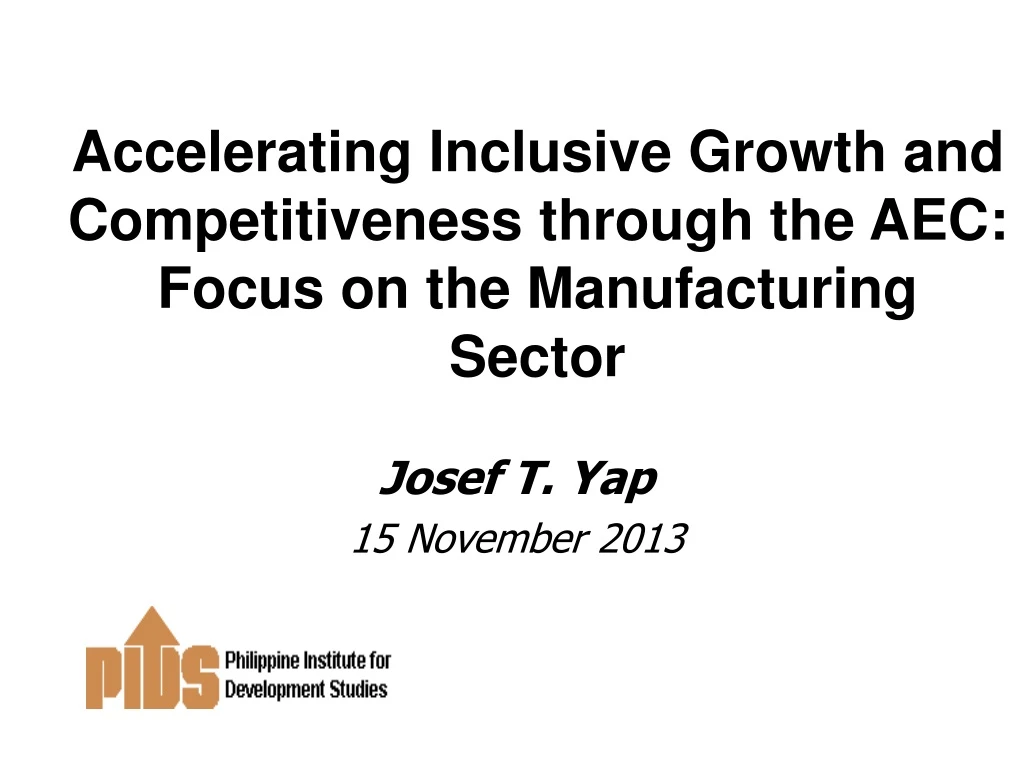 accelerating inclusive growth and competitiveness through the aec focus on the manufacturing sector