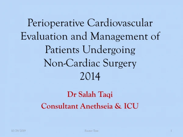 Dr Salah Taqi Consultant Anethseia &amp; ICU