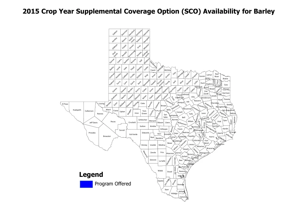2015 crop year supplemental coverage option