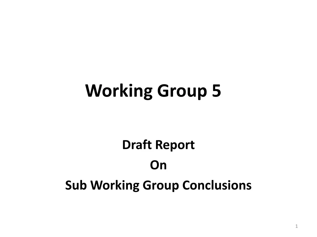 working group 5