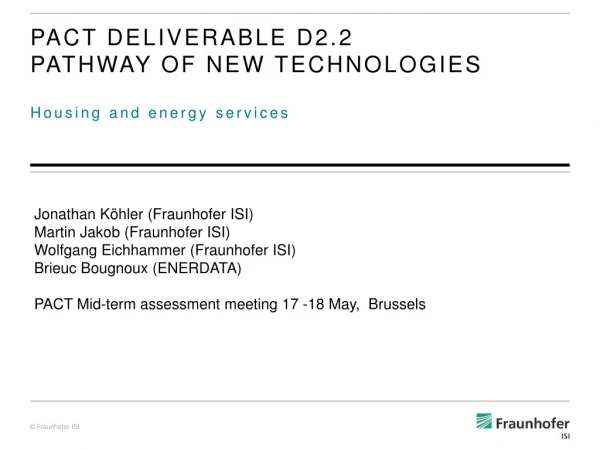 PACT Deliverable D2.2 Pathway of new technologies