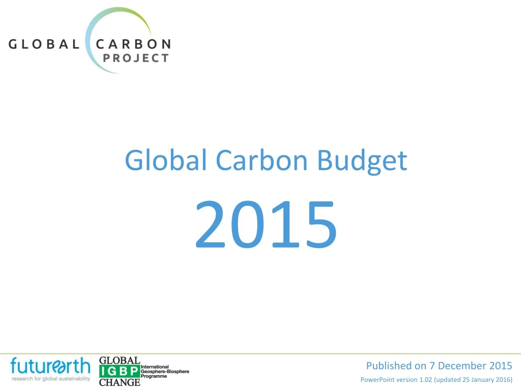 global carbon budget