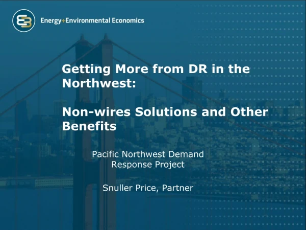 Getting More from DR in the Northwest: Non-wires Solutions and Other Benefits