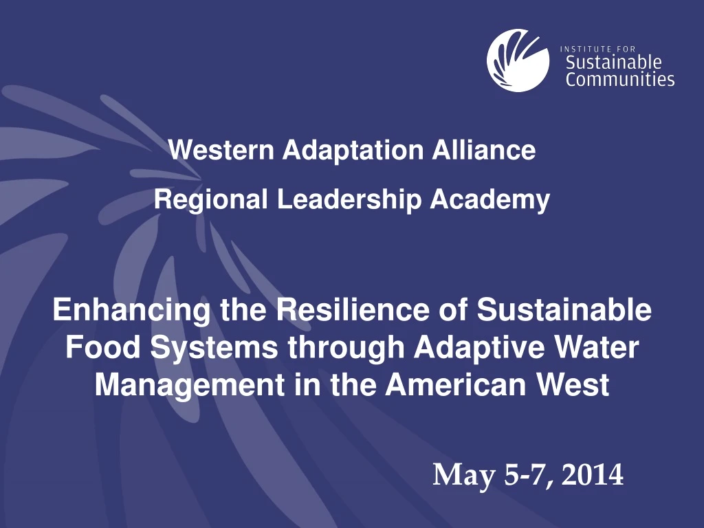 western adaptation alliance regional leadership