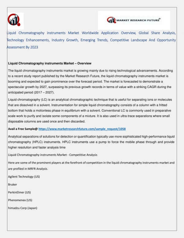 liquid chromatography instruments market liquid