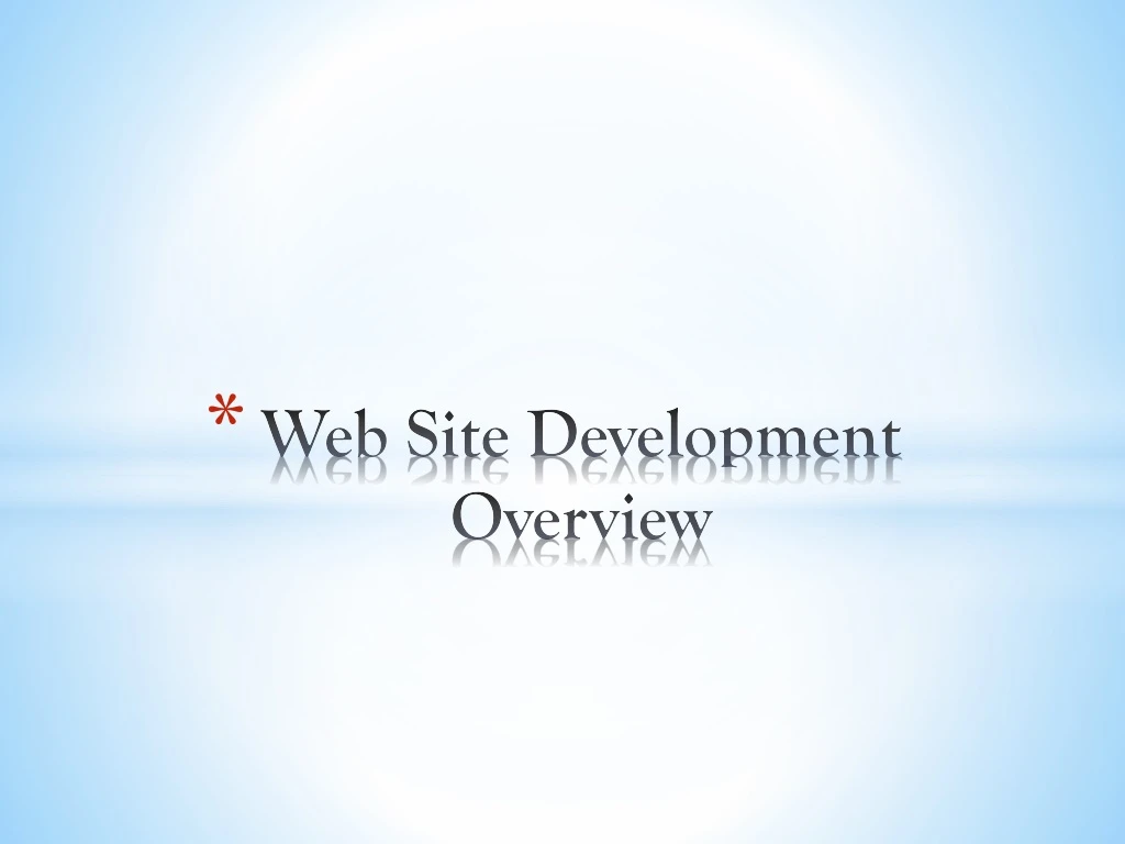 web site development overview