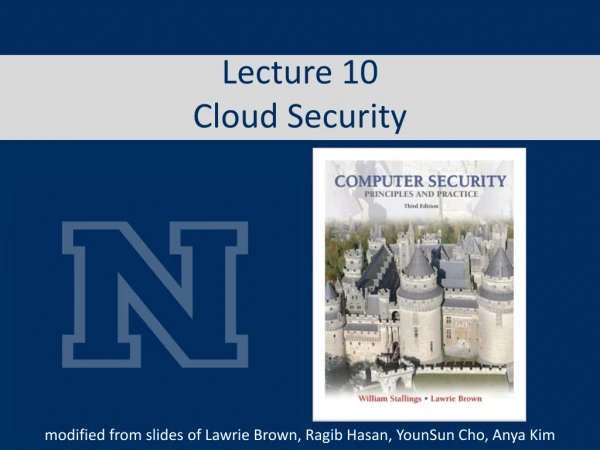Lecture 10 Cloud Security
