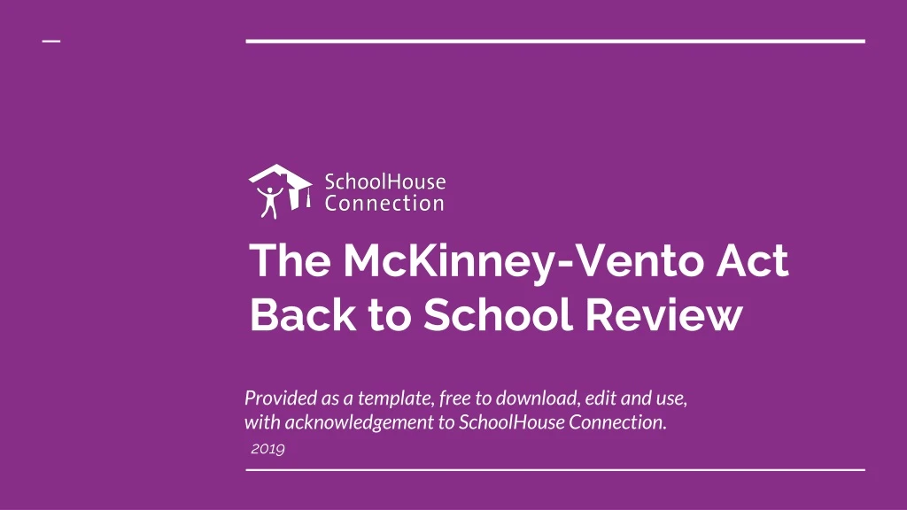 the mckinney vento act back to school review