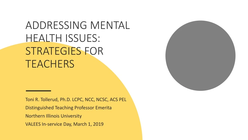 addressing mental health issues strategies for teachers