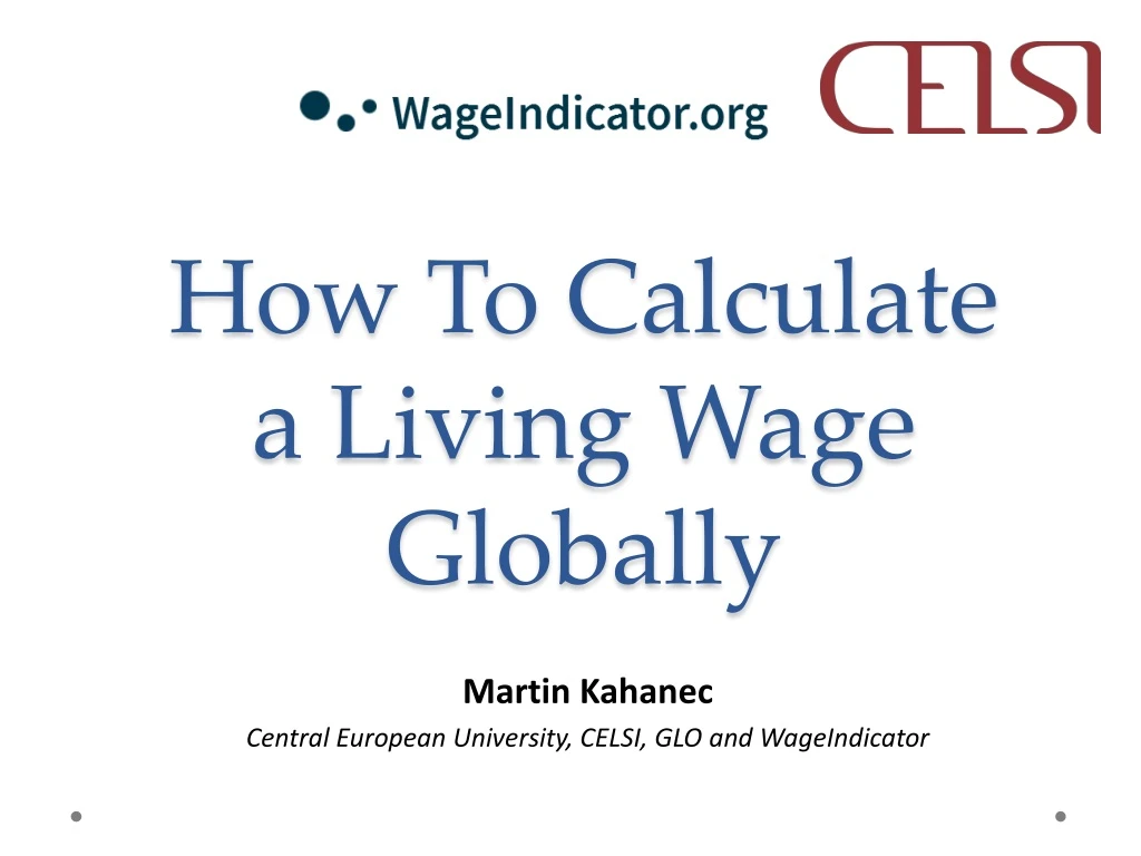 how to calculate a living wage globally