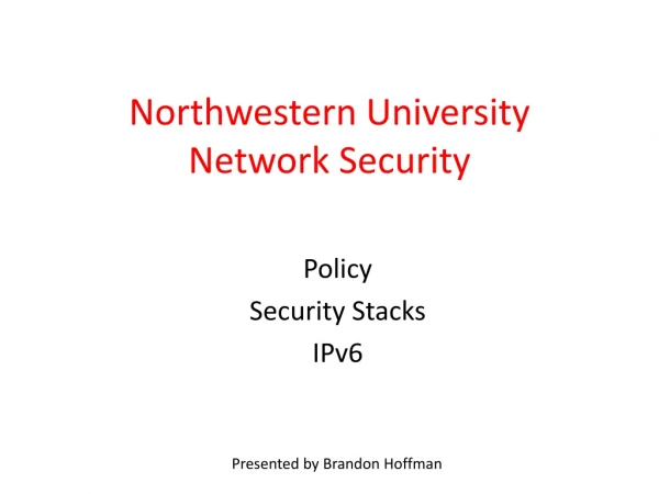 Northwestern University Network Security