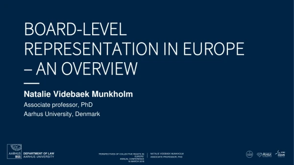 Board-level representation in europe – an overview
