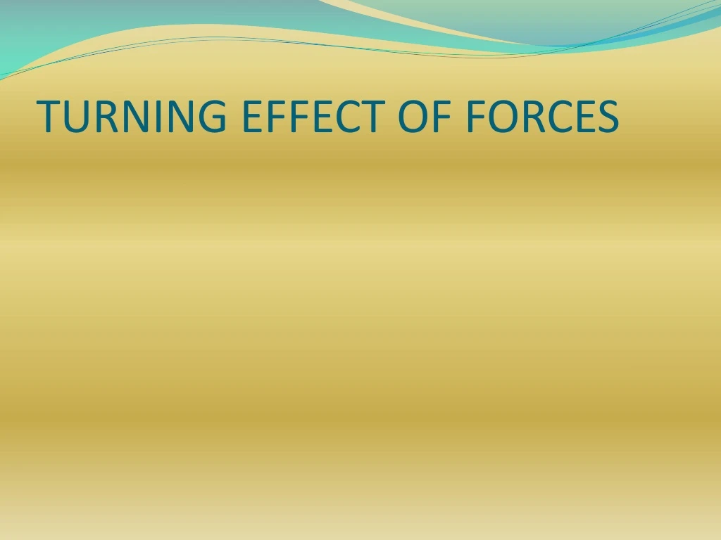 turning effect of forces