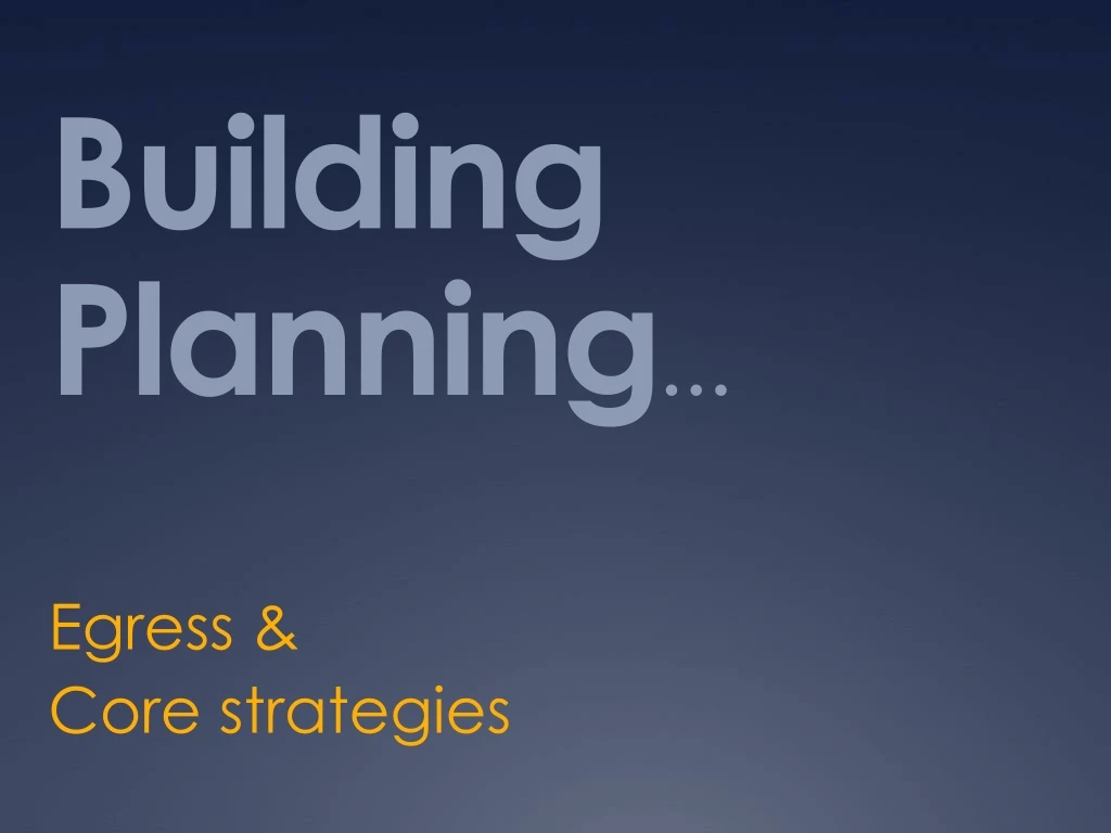 building planning