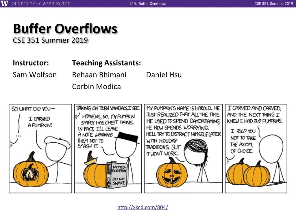 buffer overflows cse 351 summer 2019