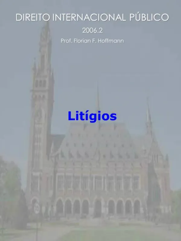 DIREITO INTERNACIONAL P BLICO 2006.2 Prof. Florian F. Hoffmann