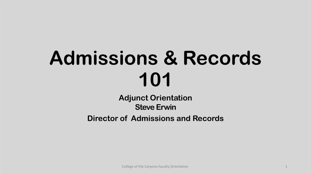 admission s r eco r ds 101