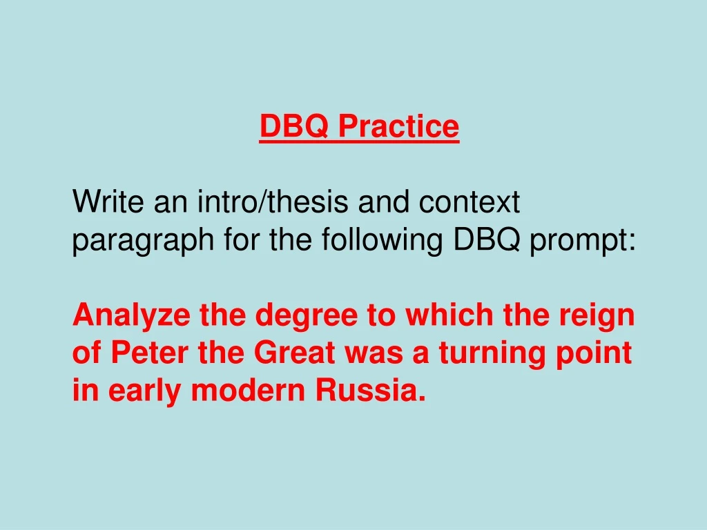 dbq practice write an intro thesis and context