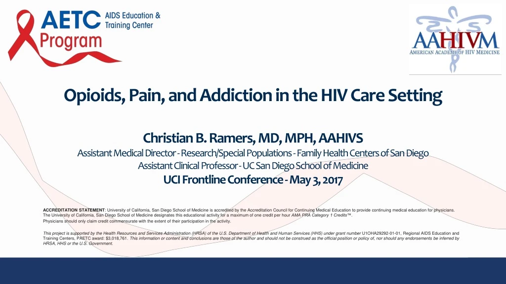 opioids pain and addiction in the hiv care