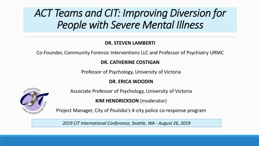 act teams and cit improving diversion for people with severe mental illness