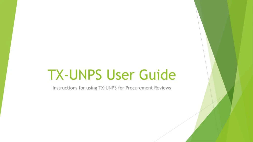 tx unps user guide