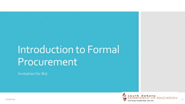 Introduction to Formal Procurement